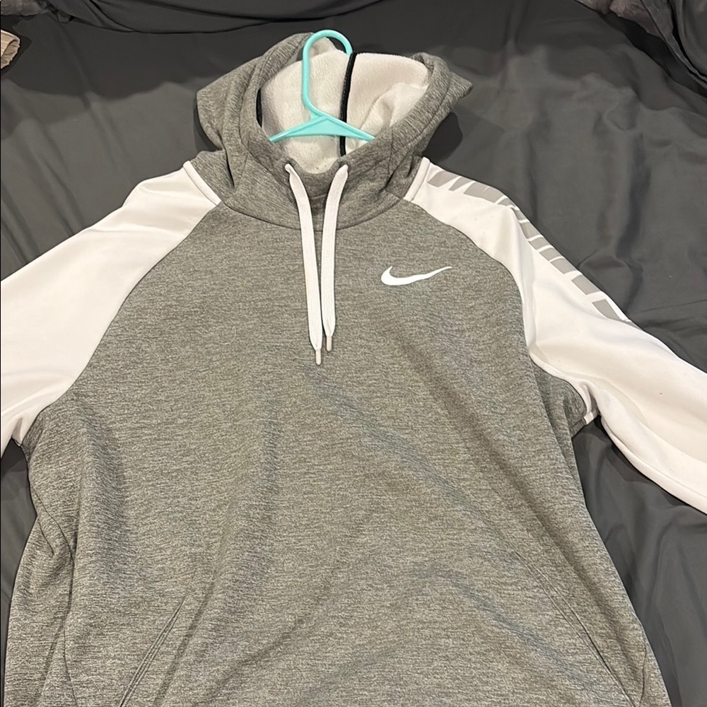 Nike Gray and White Hoodie